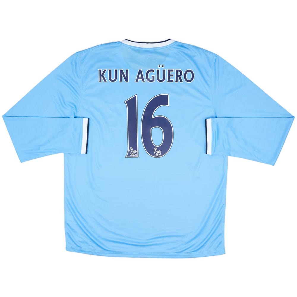 2013-14 Manchester City Home L/S Shirt Kun Aguero #16 (XL)