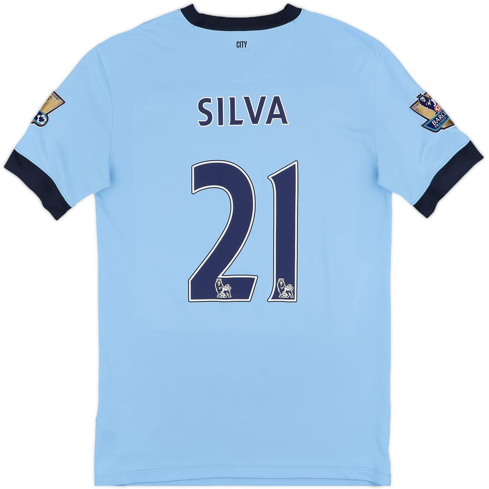 2014-15 Manchester City Home Shirt Silva #21 - 8/10 - (M)