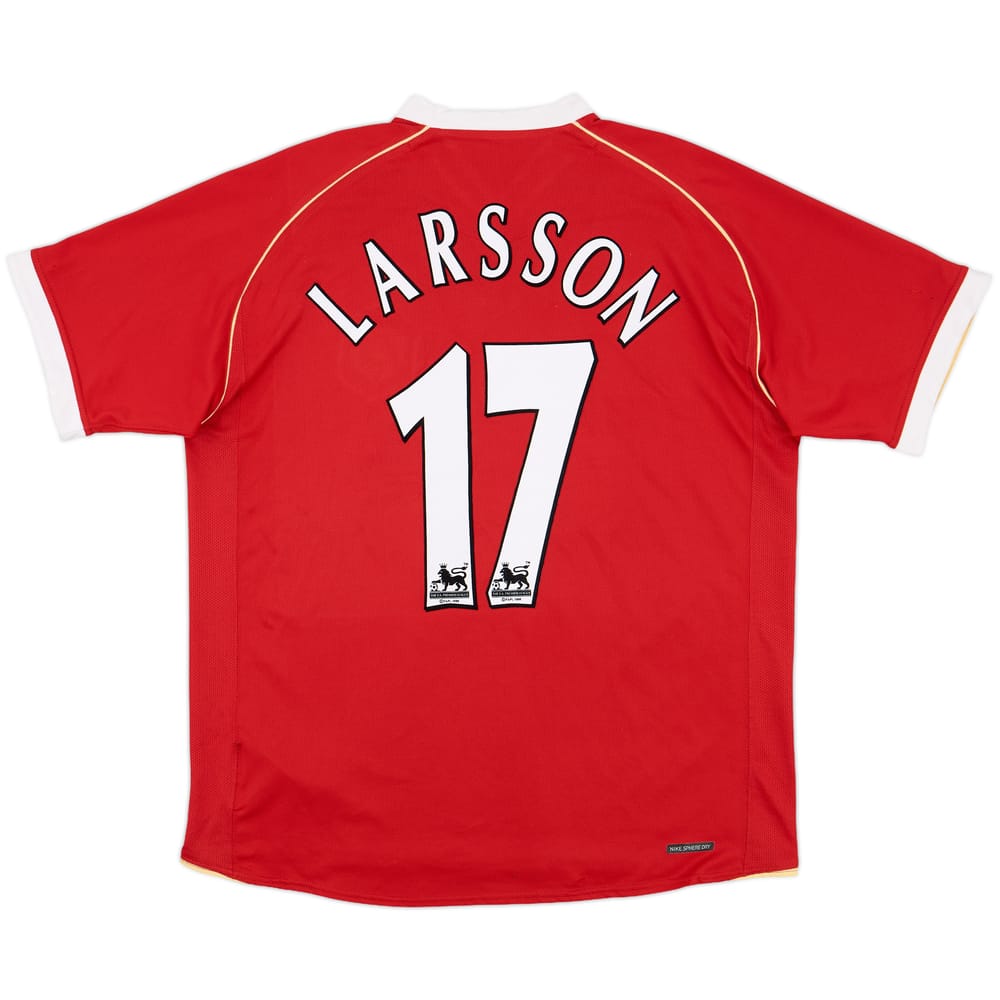 2006-07 Manchester United Home Shirt Larsson #17 - 9/10 - (L)