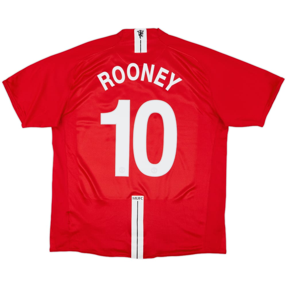 2007-09 Manchester United Home Shirt Rooney #10 - 7/10 - (XL)