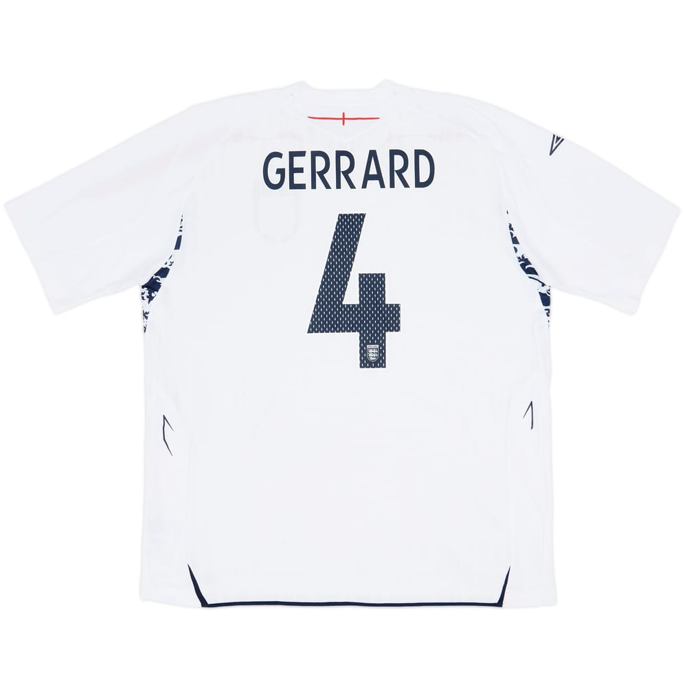 2007-09 England Home Shirt Gerrard #4 - 9/10 - (3XL)