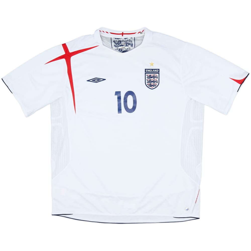 2005-07 England Home Shirt #10 - 6/10 - (XXL)