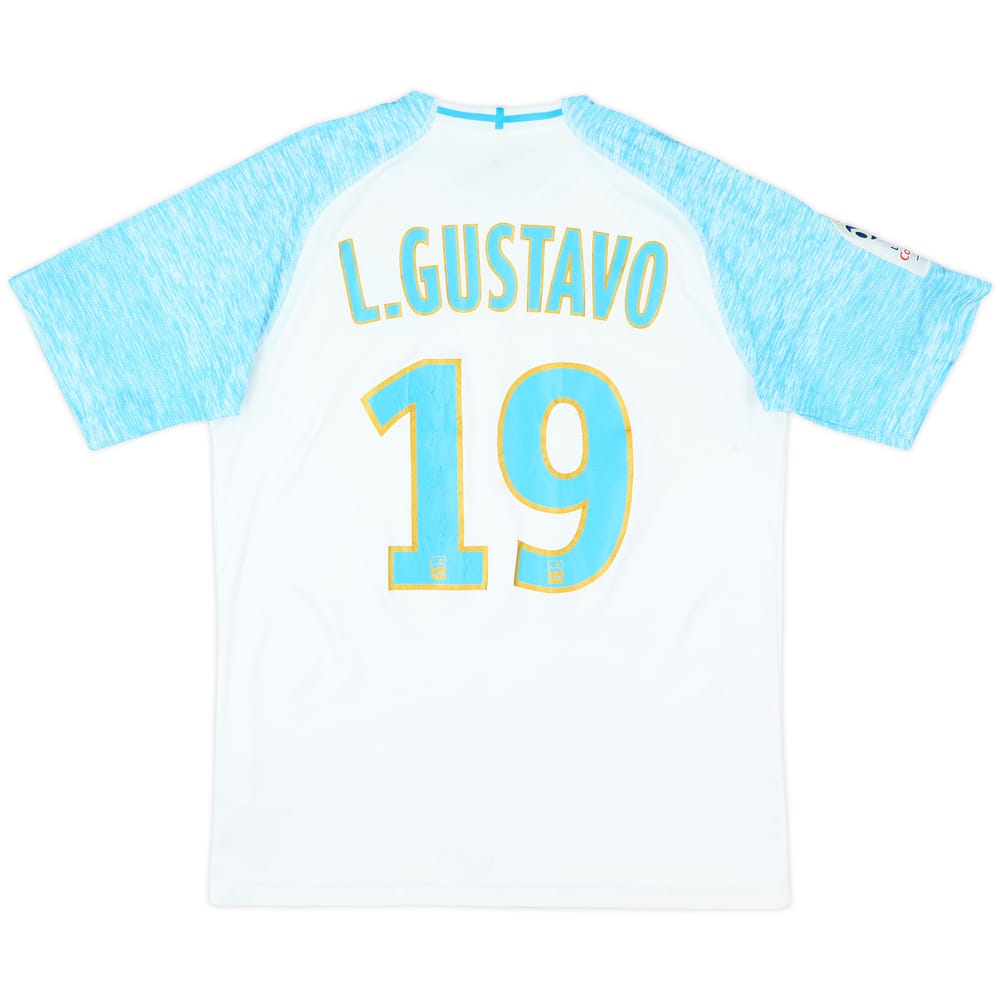 2017-18 Olympique Marseille Home Shirt L.Gustavo #19 - 5/10 - (M)