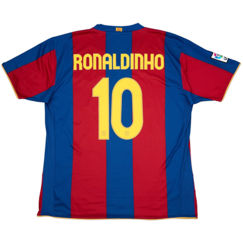 2007-08 Barcelona Home Shirt Ronaldinho #10 - 7/10 - (XXL)