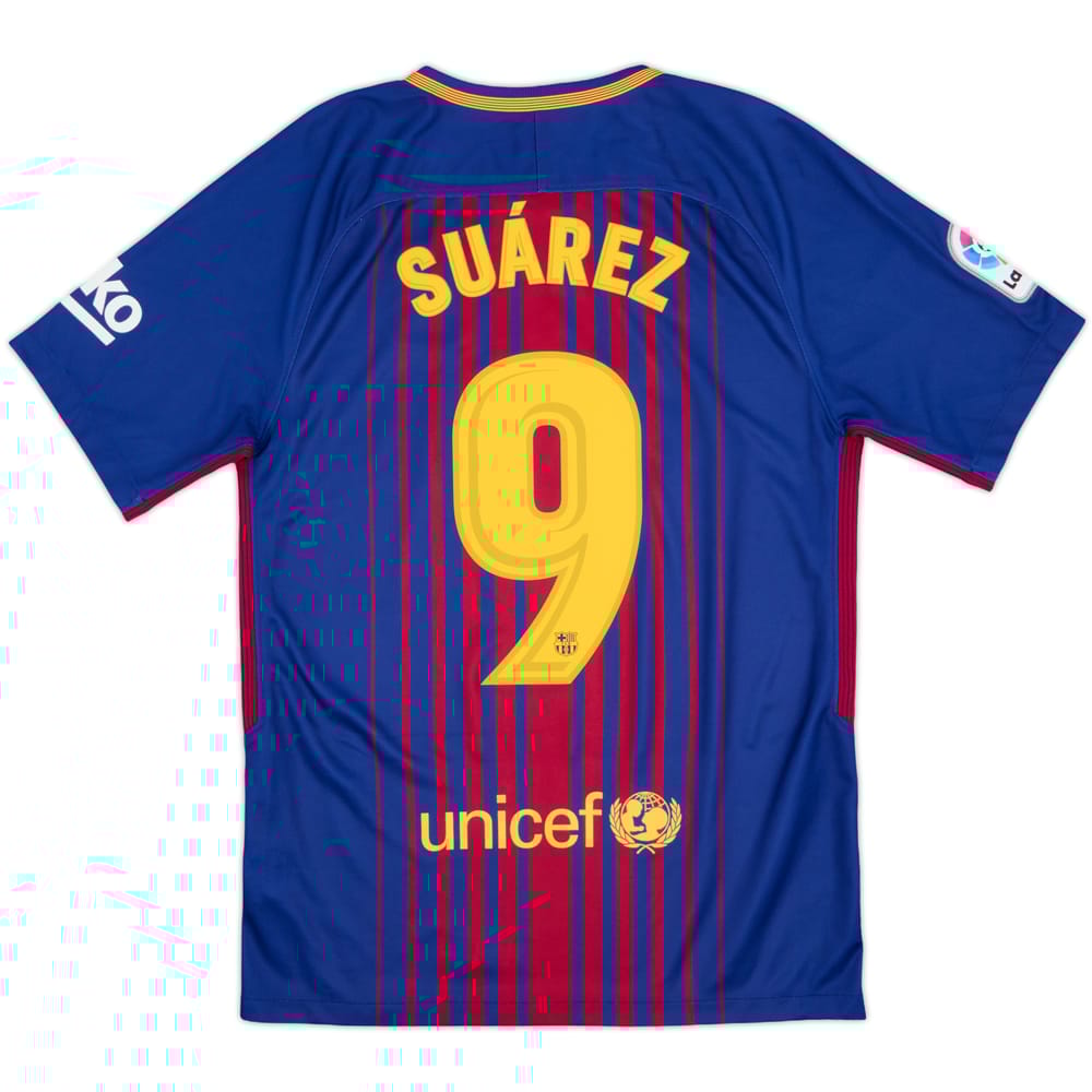 2017-18 Barcelona Home Shirt Suarez #9 - 8/10 - (S)