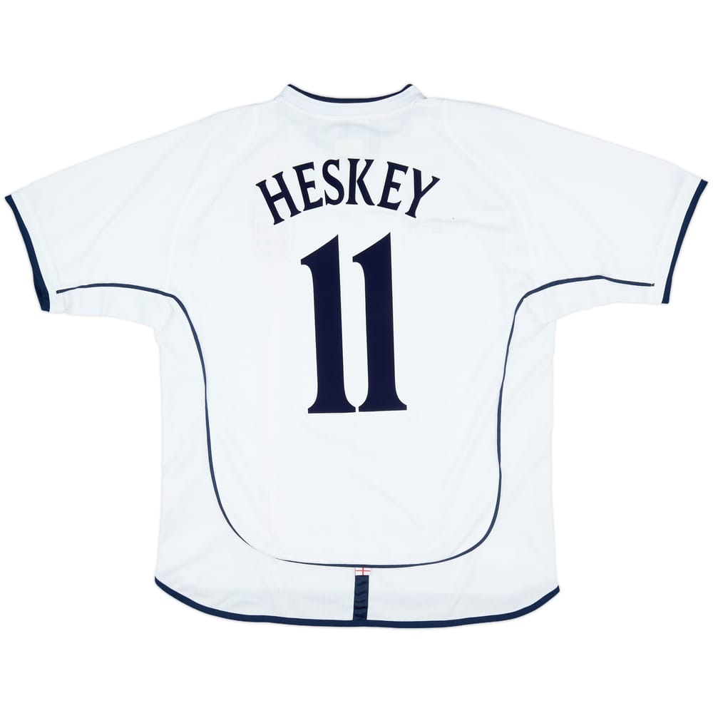 2001-03 England Home Shirt Heskey #11 - 8/10 - (L)