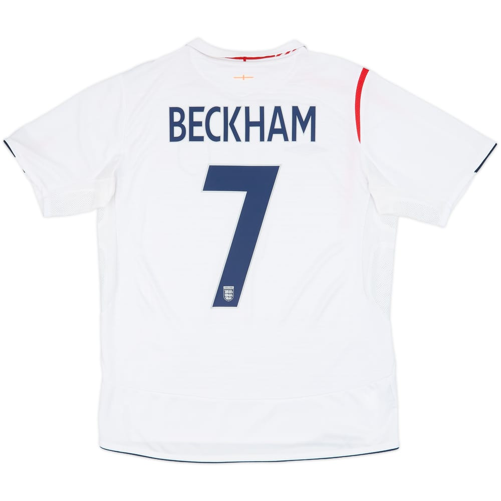 2005-07 England Home Shirt Beckham #7 - 6/10 - (L)