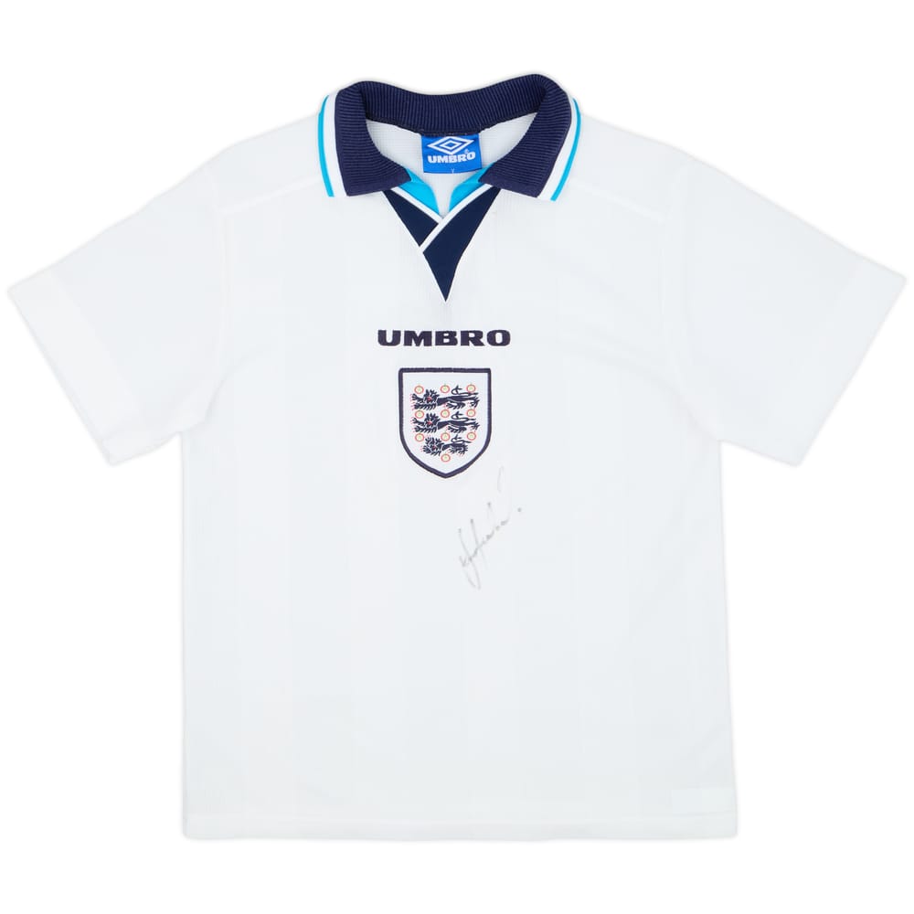 1995-97 England Signed Home Shirt - 8/10 - (Y)