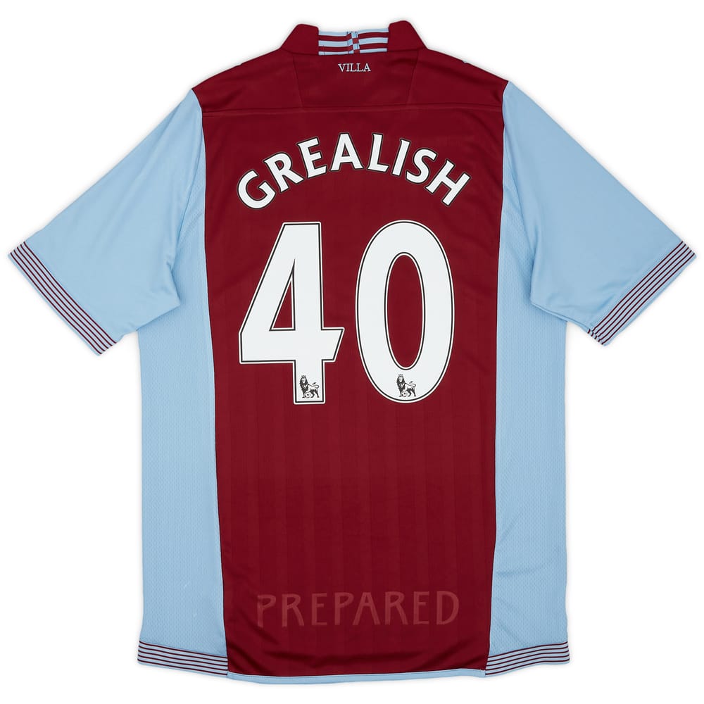 2013-14 Aston Villa Home Shirt Grealish #40 - 8/10 - (L)