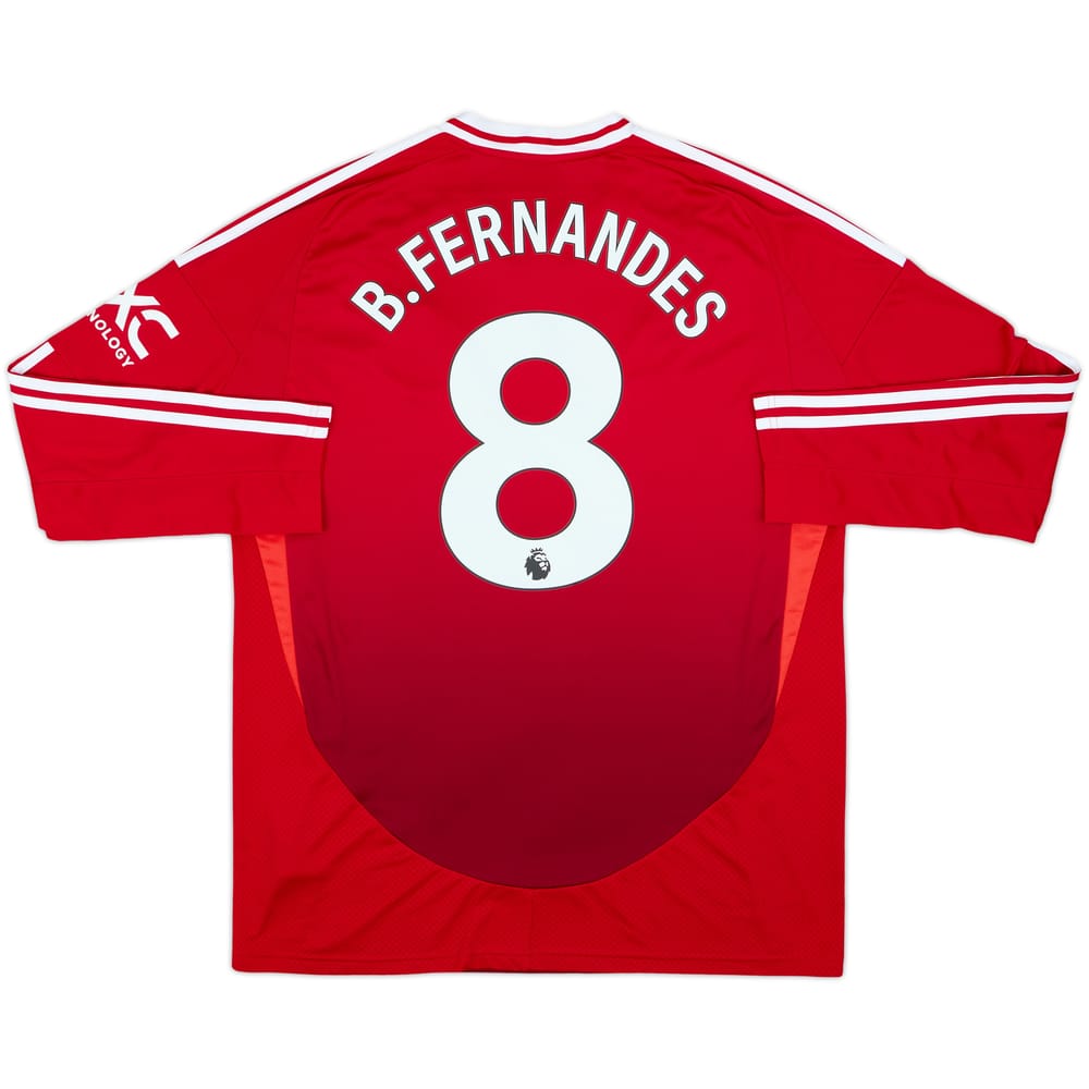 2024-25 Manchester United Home L/S Shirt B.Fernandes #8 - 10/10 - (XL)