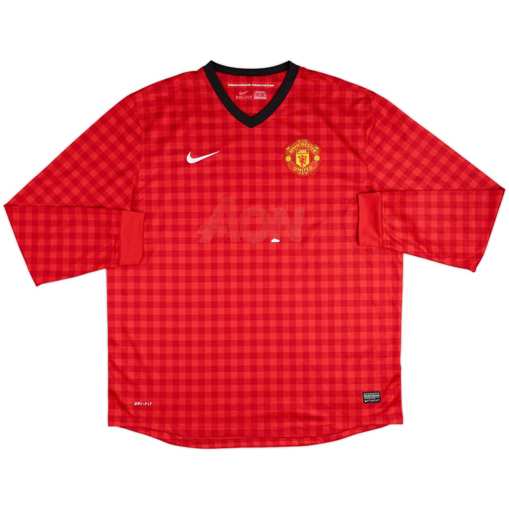 2012-13 Manchester United Home L/S Shirt - 4/10 - (XXL)