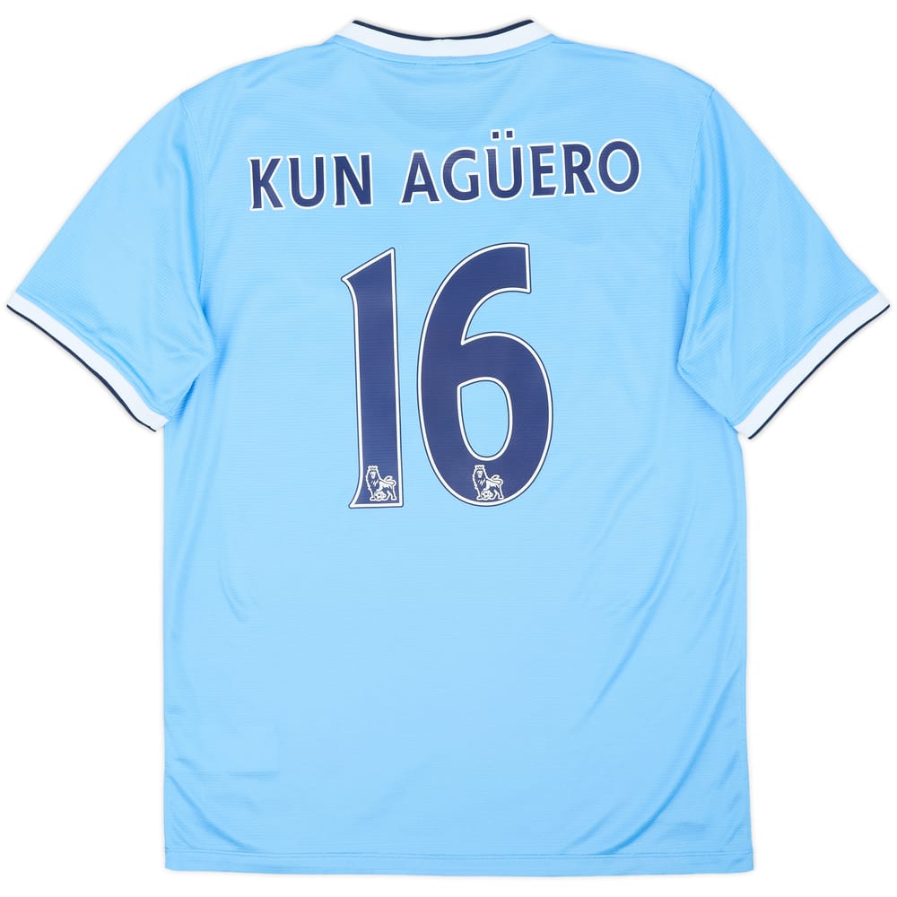 2013-14 Manchester City Home Shirt Kun Aguero #16 - 9/10 - (M)
