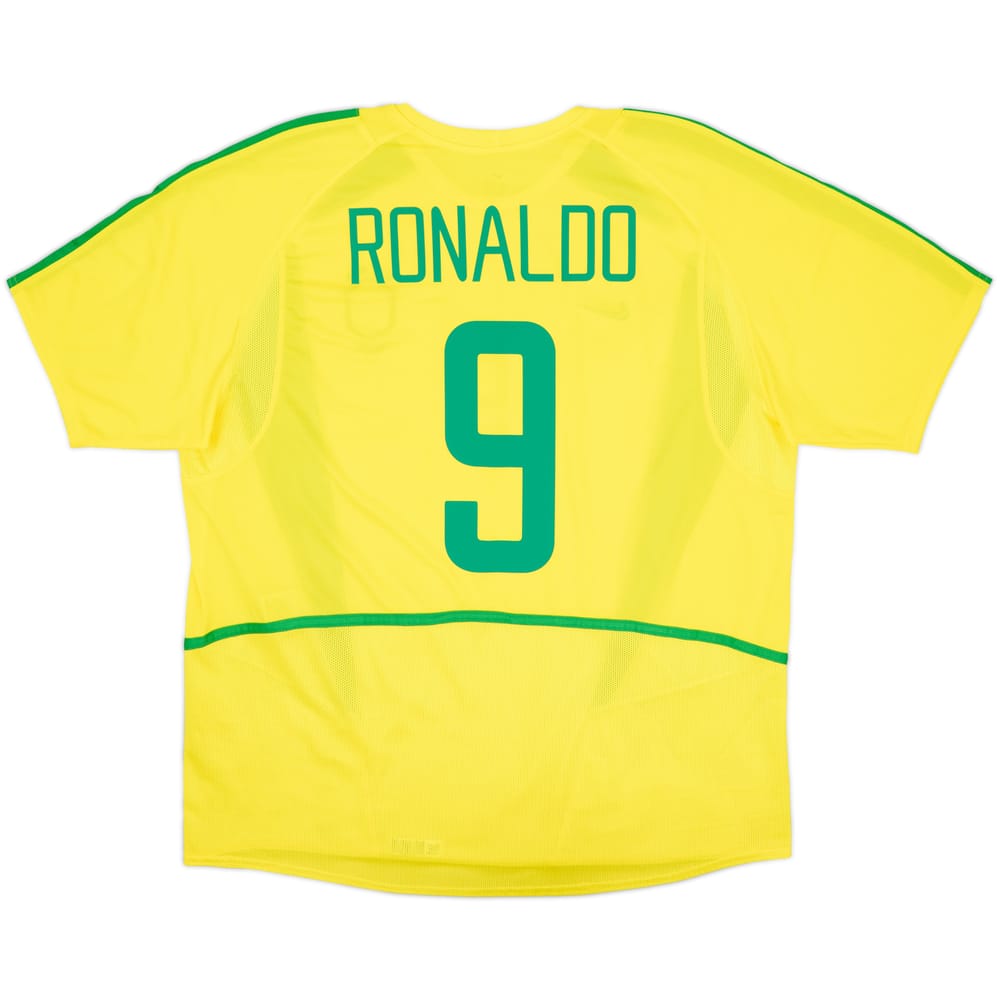 2002-04 Brazil Home Shirt Ronaldo #9 - 8/10 - (XL)