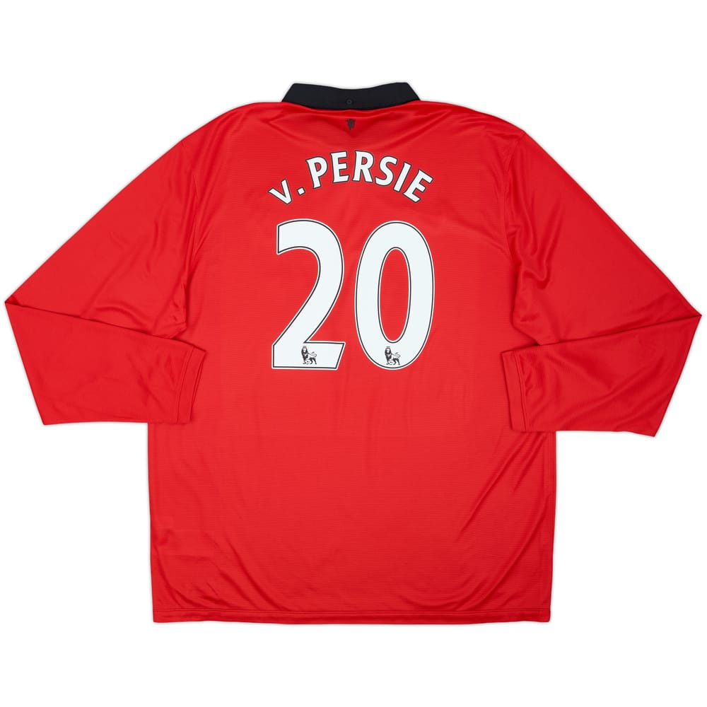 2013-14 Manchester United Home L/S Shirt v.Persie #20 - 8/10 - (XXL)