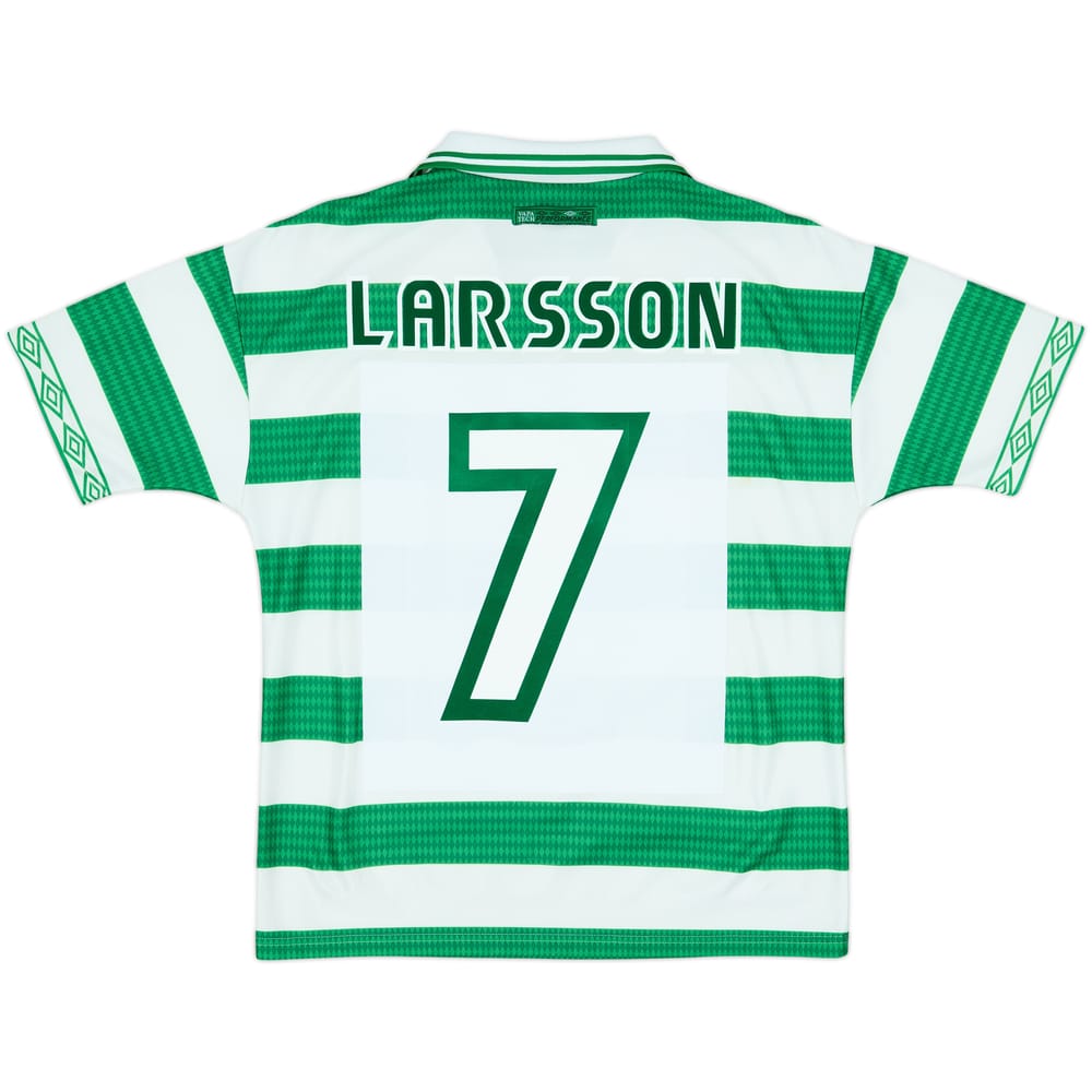 1997-99 Celtic Home Shirt Larsson #7 - 8/10 - (Y)