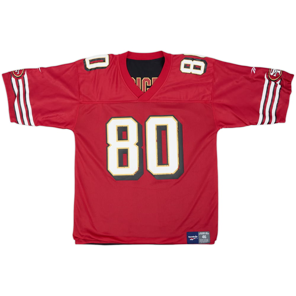 1996-98 San Francisco 49ers Rice #80 Reebok Reversible Jersey - 7/10 - (L)