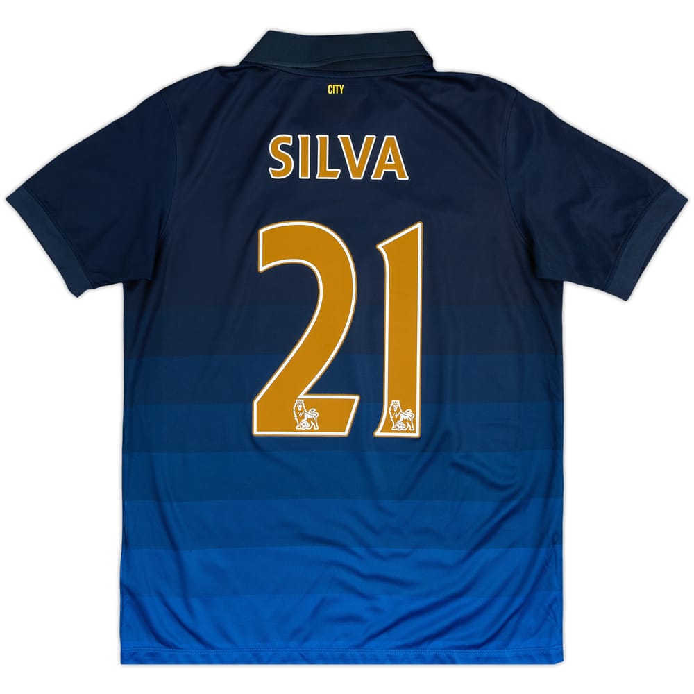 2014-15 Manchester City Away Shirt Silva #21 - 6/10 - (13-15 Years)