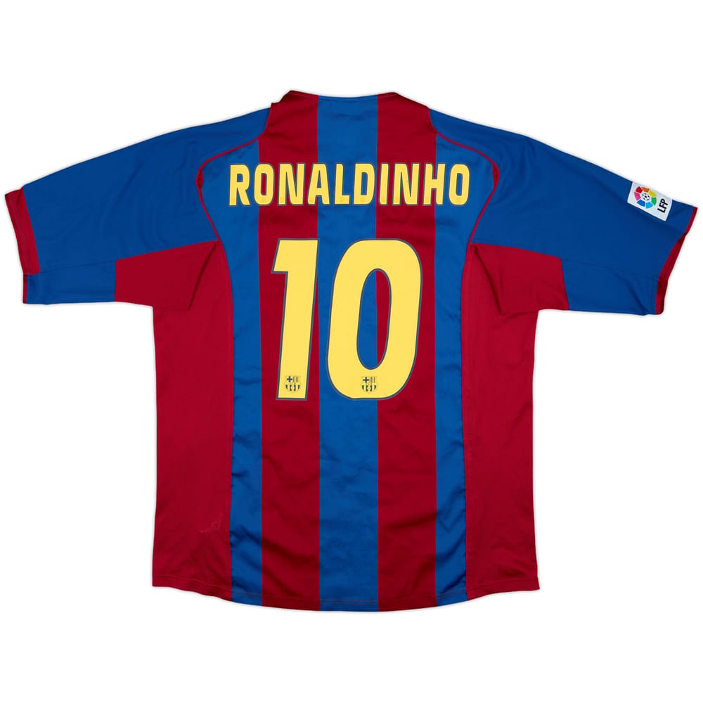 2004-05 Barcelona Home Shirt Ronaldinho #10 - 7/10 - (XL)