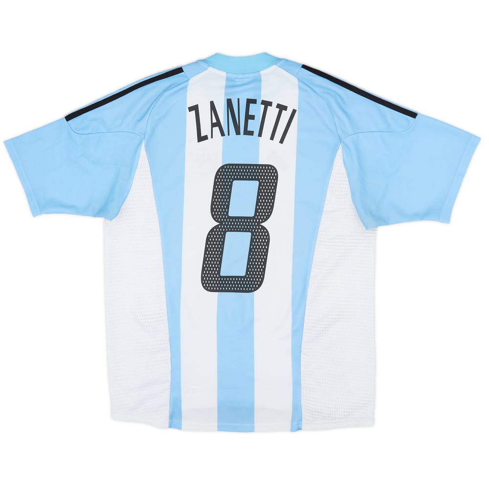 2002-04 Argentina Home Shirt Zanetti #8 - 6/10 - (M)