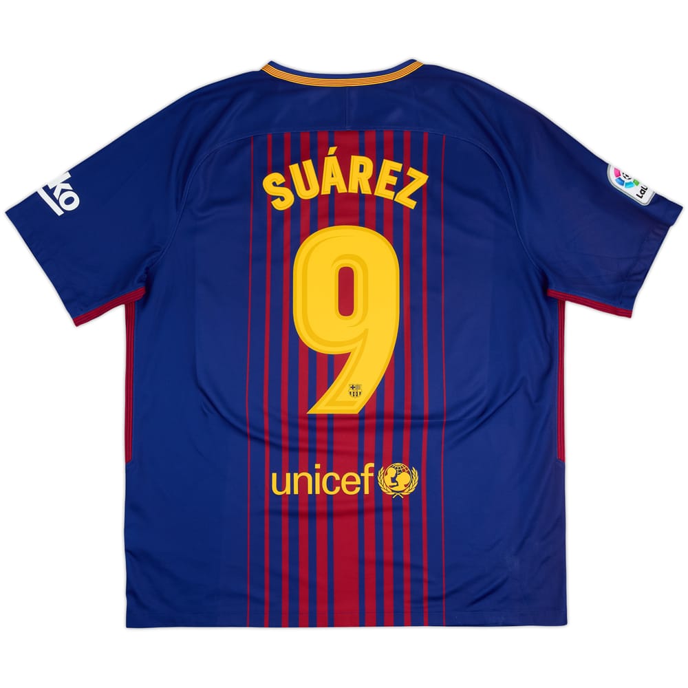 2017-18 Barcelona Home Shirt Suarez #9 - 6/10 - (XL)