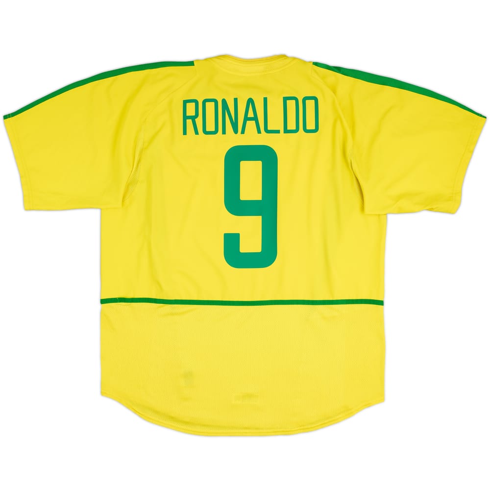 2002-04 Brazil Home Shirt Ronaldo #9 - 7/10 - (XL)