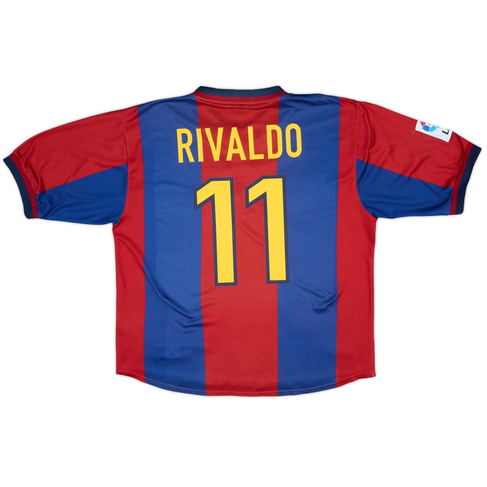 1998-00 Barcelona Home Shirt Rivaldo #11 - 8/10 - (L)