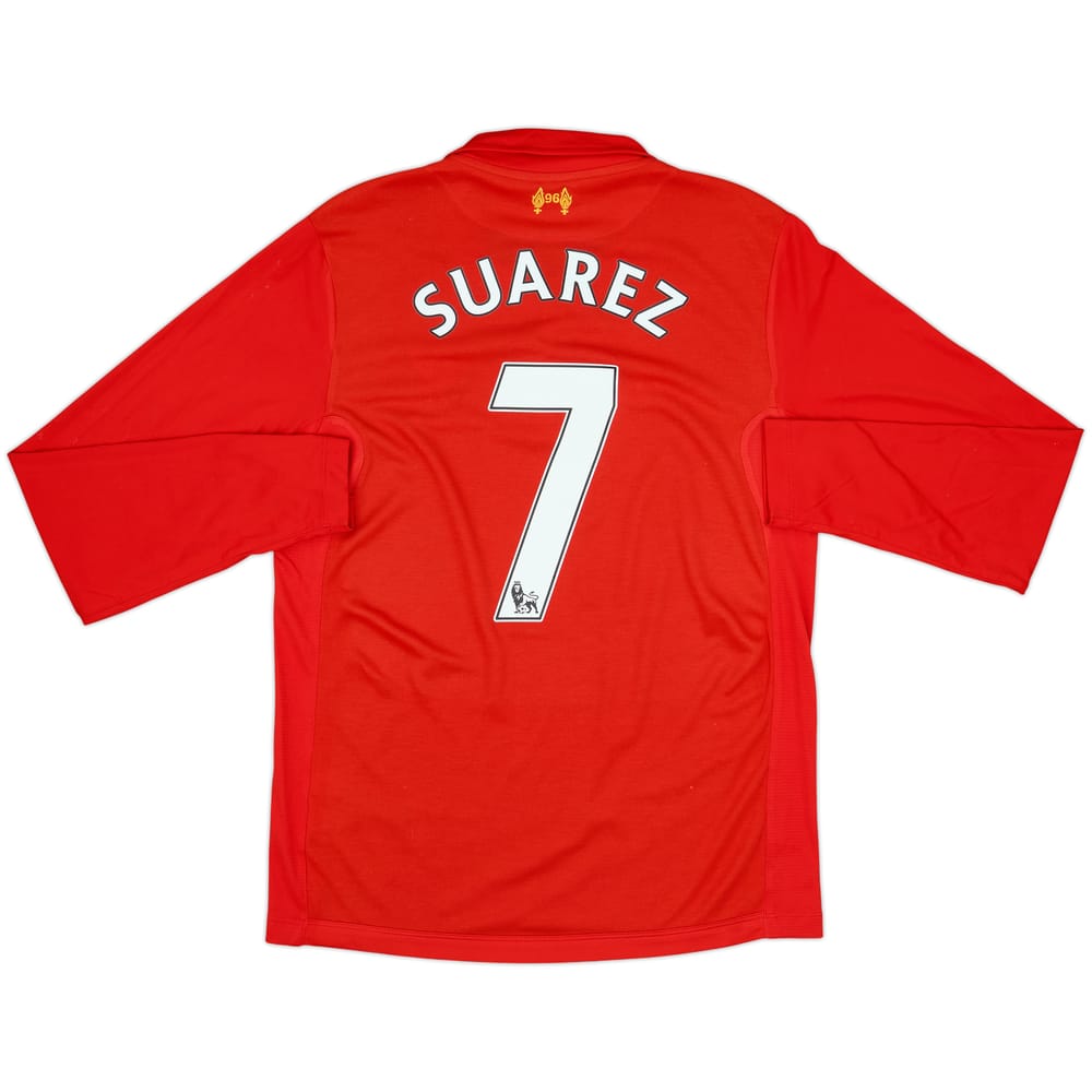 2012-13 Liverpool Home L/S Shirt Suarez #7 - 6/10 - (S)