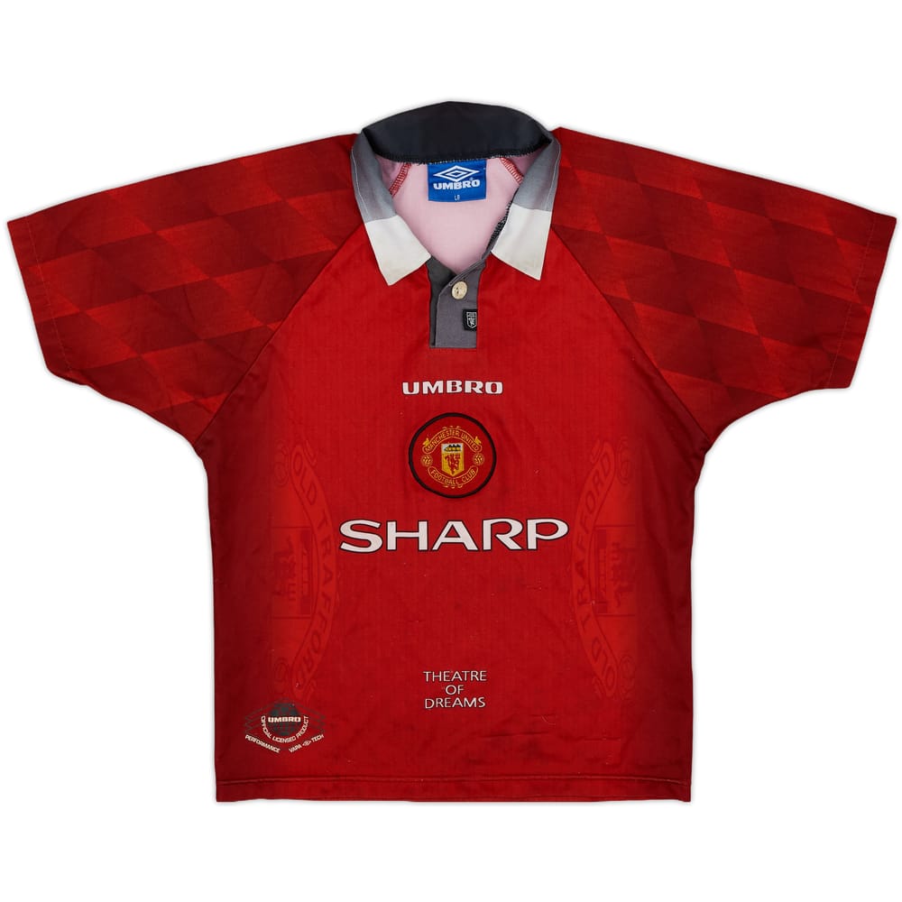 1996-98 Manchester United Home Shirt - 9/10 - (L.Boys)