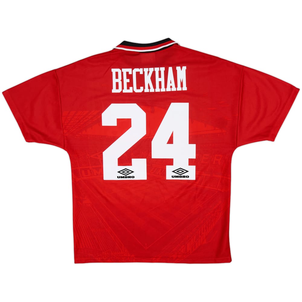 1994-96 Manchester United Home Shirt Beckham #24 - 10/10 - (M)