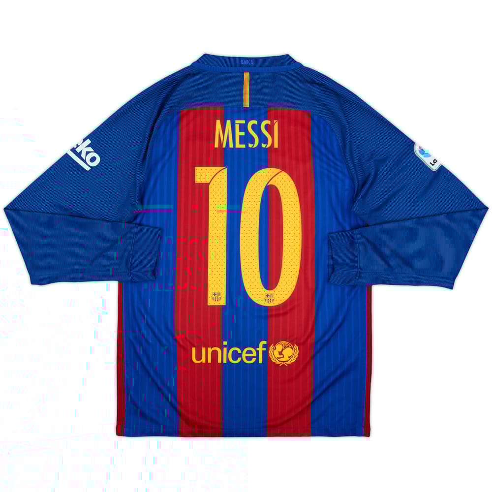 2016-17 Barcelona Home L/S Shirt Messi #10 - 8/10 - (S)