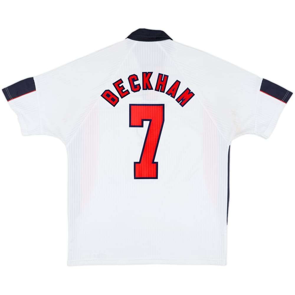 1997-99 England Home Shirt Beckham #7 - 5/10 - (XL)