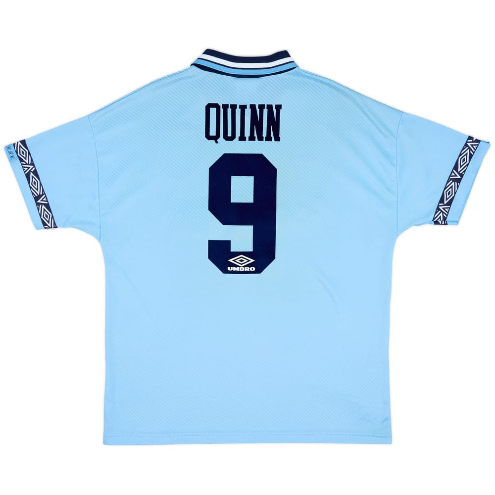 1993-95 Manchester City Home Shirt Quinn #9 - 8/10 - (XL)