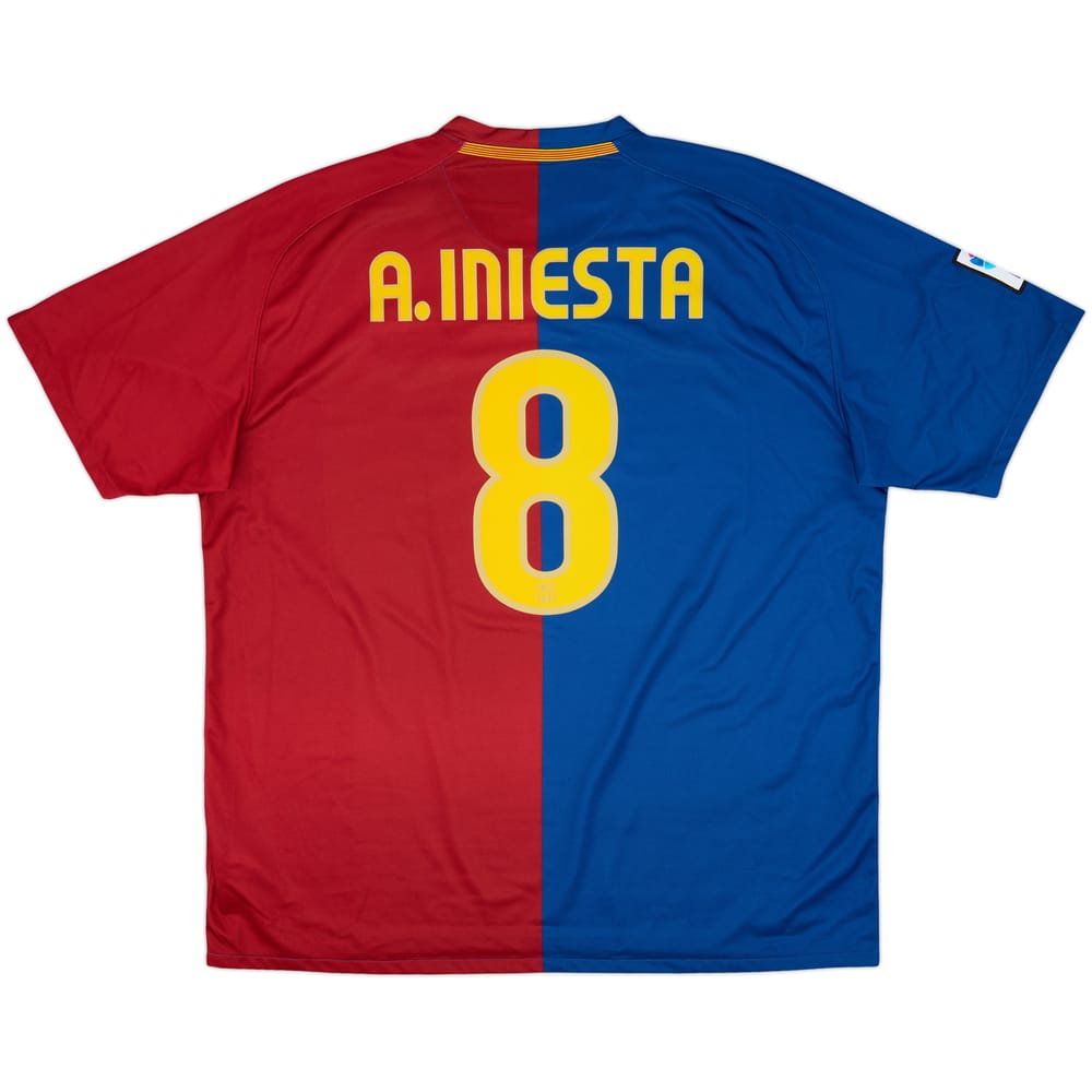 2008-09 Barcelona Home Shirt A.Iniesta #8 - 10/10 - (XXL)