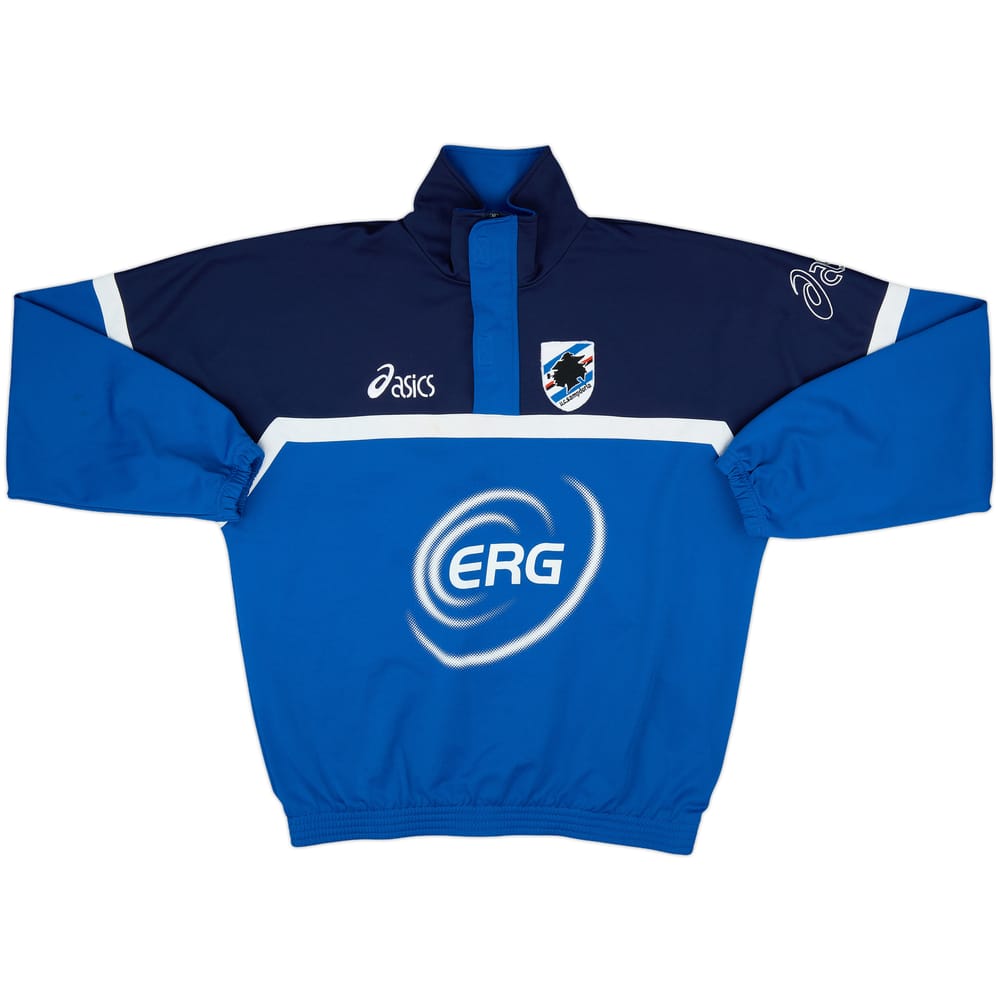 2002-03 Sampdoria Asics 1/4 Zip Track Jacket - 8/10 - (XL)