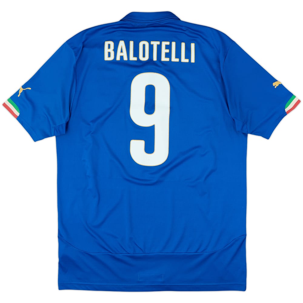 2014-15 Italy Home Shirt Balotelli #9 - 8/10 - (L)