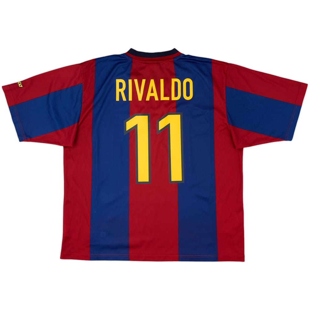 1998-00 Barcelona Basic Home Shirt Rivaldo #11 - 9/10 - (XL)