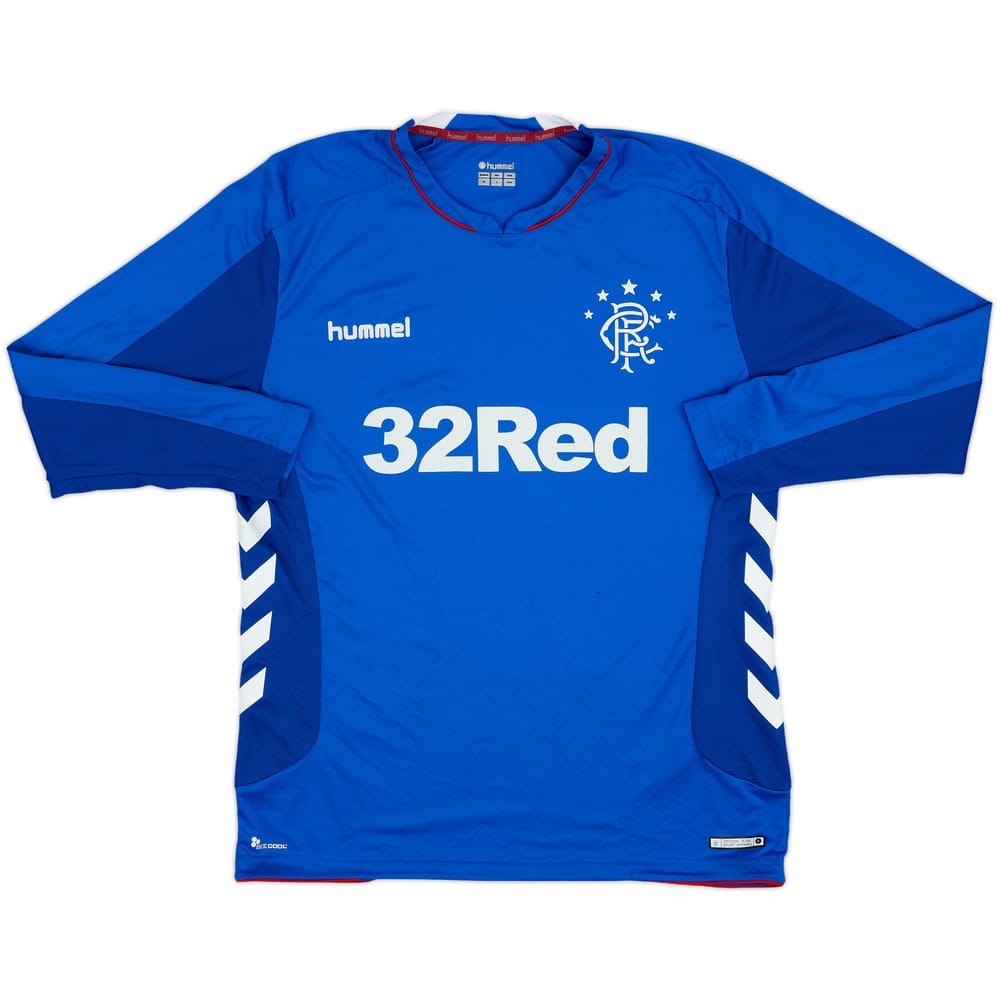 2018-19 Rangers Home L/S Shirt - 6/10 - (XL)