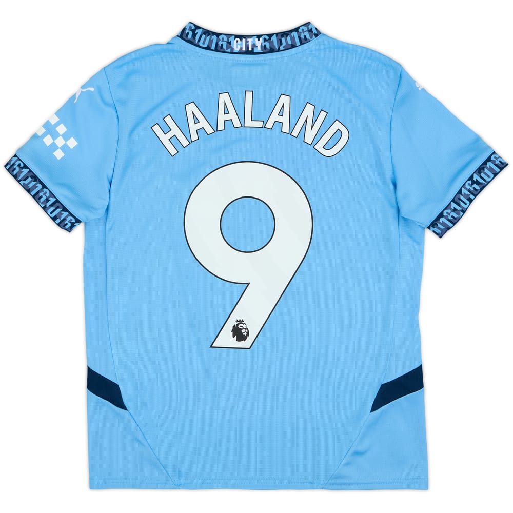 2024-25 Manchester City Home Shirt Haaland #9 - 6/10 - (L.Boys)