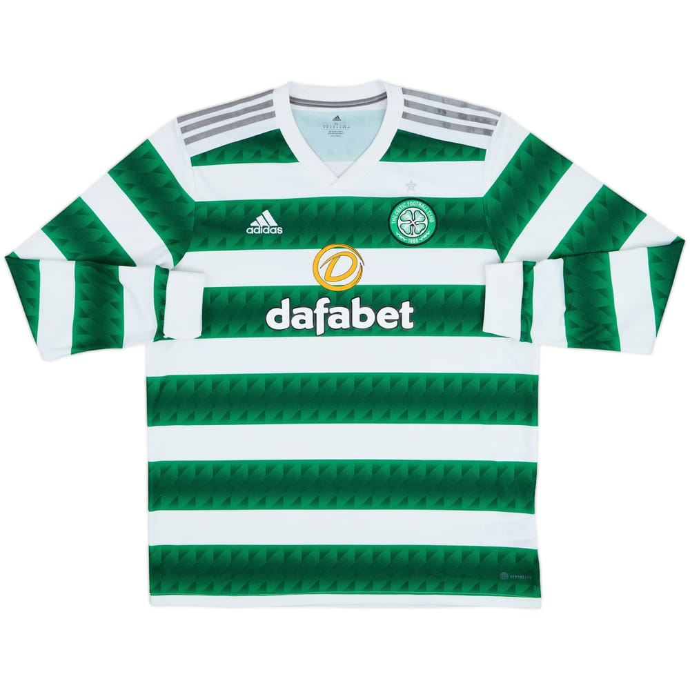 2022-23 Celtic Home L/S Shirt - 10/10 - (XL)