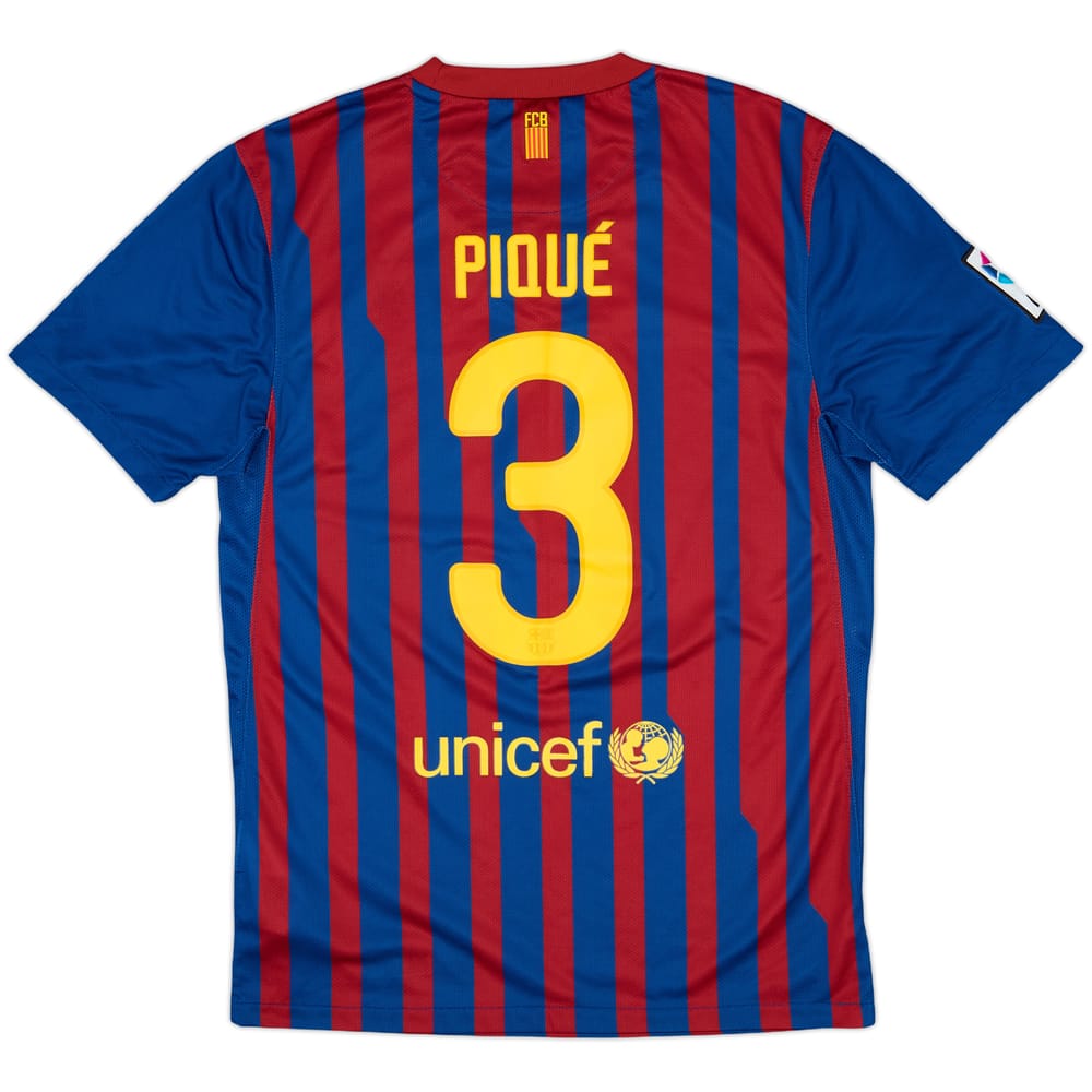 2011-12 Barcelona Home Shirt Pique #3 - 8/10 - (S)