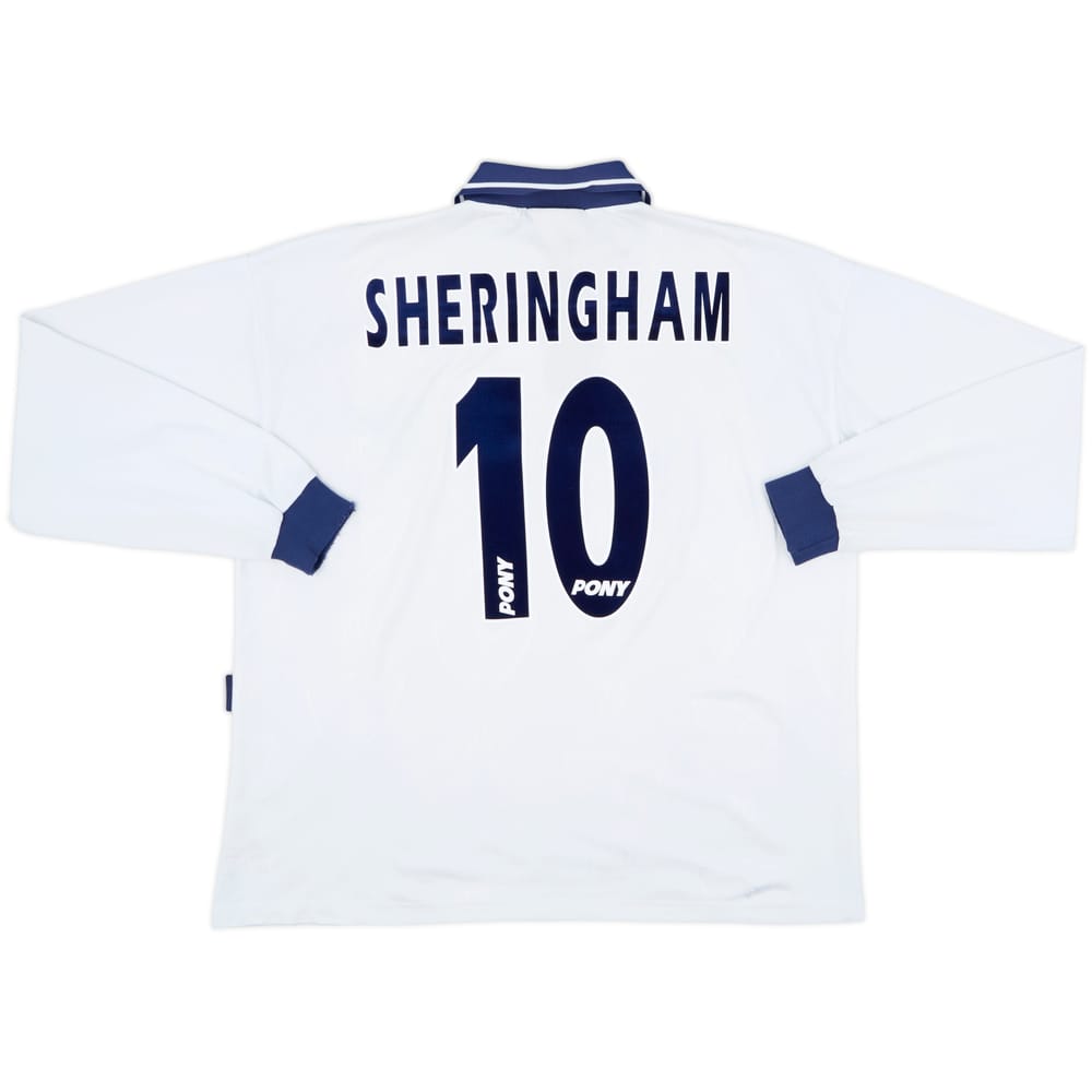 1995-97 Tottenham Home L/S Shirt Sheringham #10 - 7/10 - (XL)