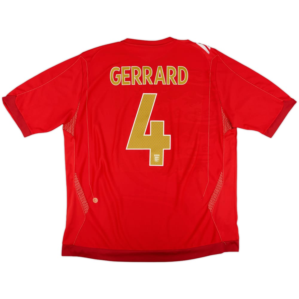2006-08 England Away Shirt Gerrard #4 - 6/10 - (XXL)