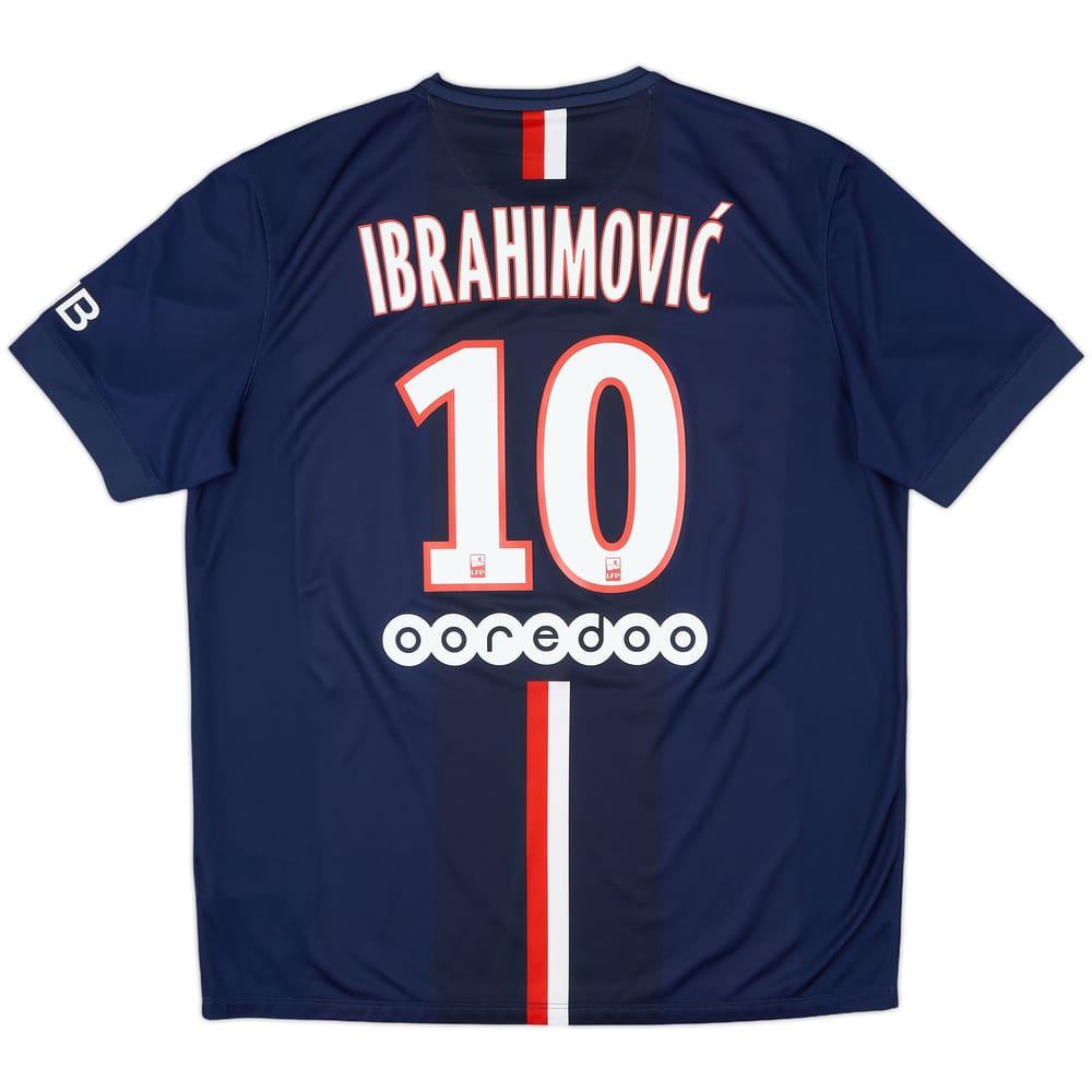 2014-15 Paris Saint-Germain Home Shirt Ibrahimovic #10 - 9/10 - (XL)