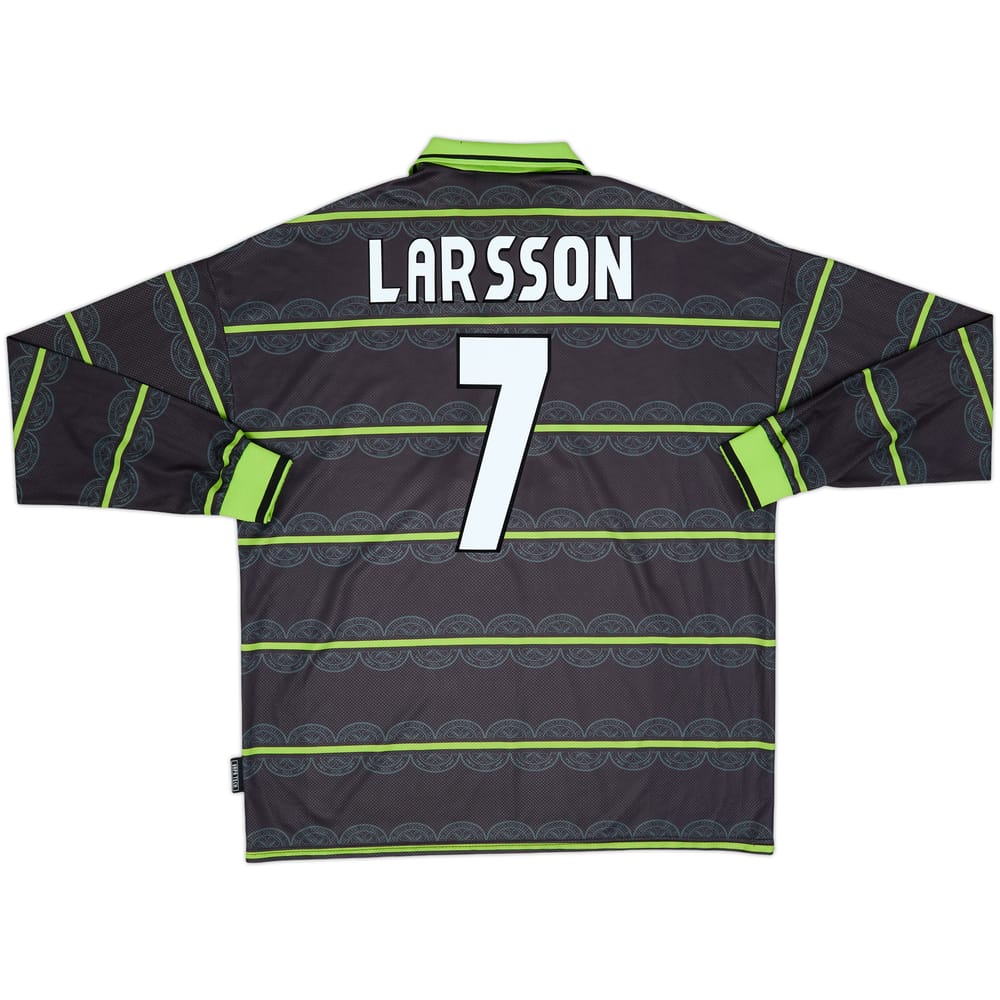 1998-99 Celtic Away L/S Shirt Larsson #7 - 8/10 - (L)