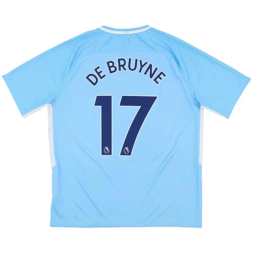 2017-18 Manchester City Home Shirt De Bruyne #17 - 8/10 - (XL)