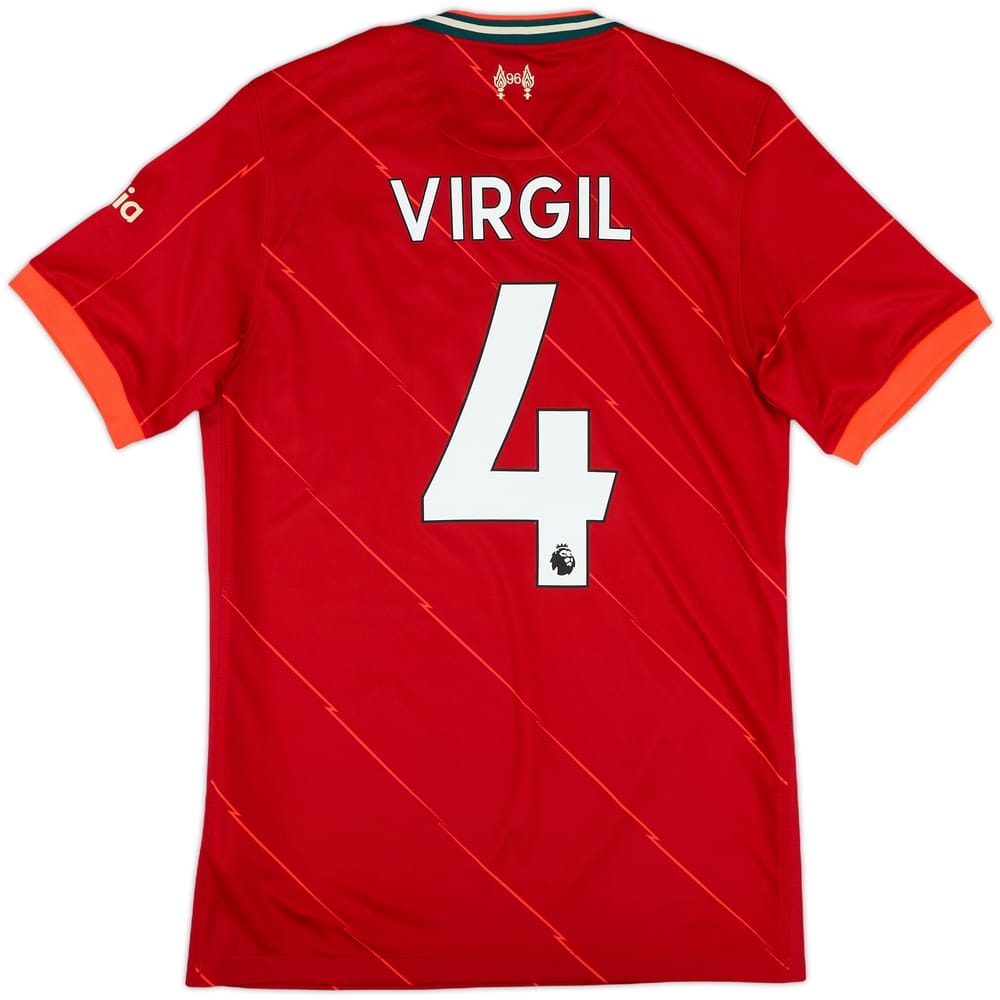 2021-22 Liverpool Home Shirt Virgil #4 - 10/10 - (S)