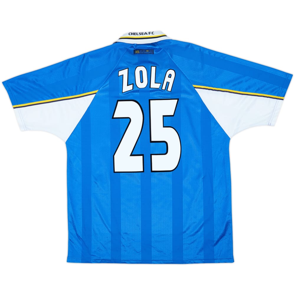 1997-99 Chelsea Home Shirt Zola #25 - 8/10 - (XL)