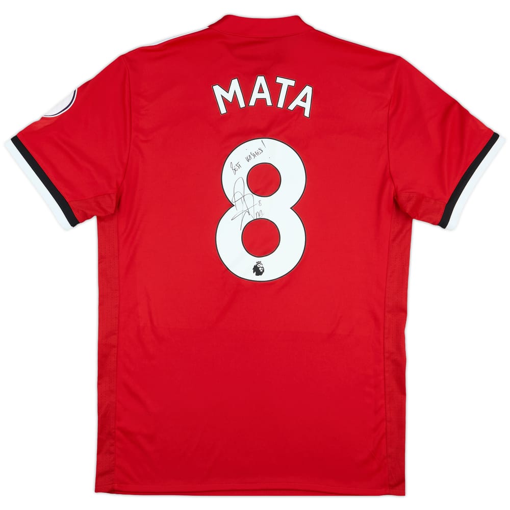 2017-18 Manchester United Signed Home Shirt Mata #8 - 8/10 - (M)