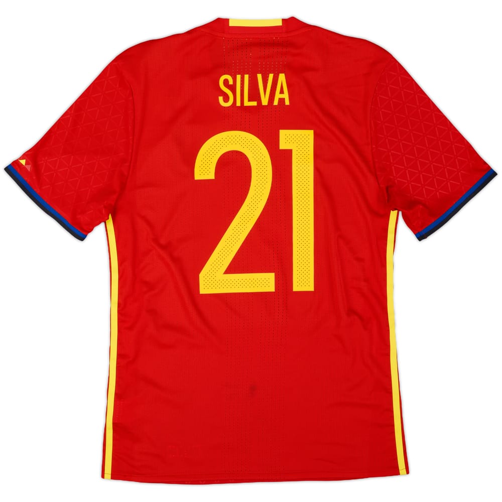 2016-17 Spain Authentic Home Shirt Silva #21 - 8/10 - (M)