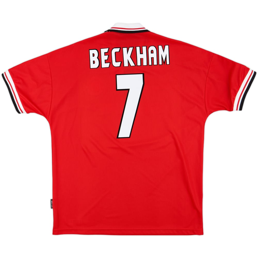 1998-00 Manchester United Home Shirt Beckham #7 - 9/10 - (XL)